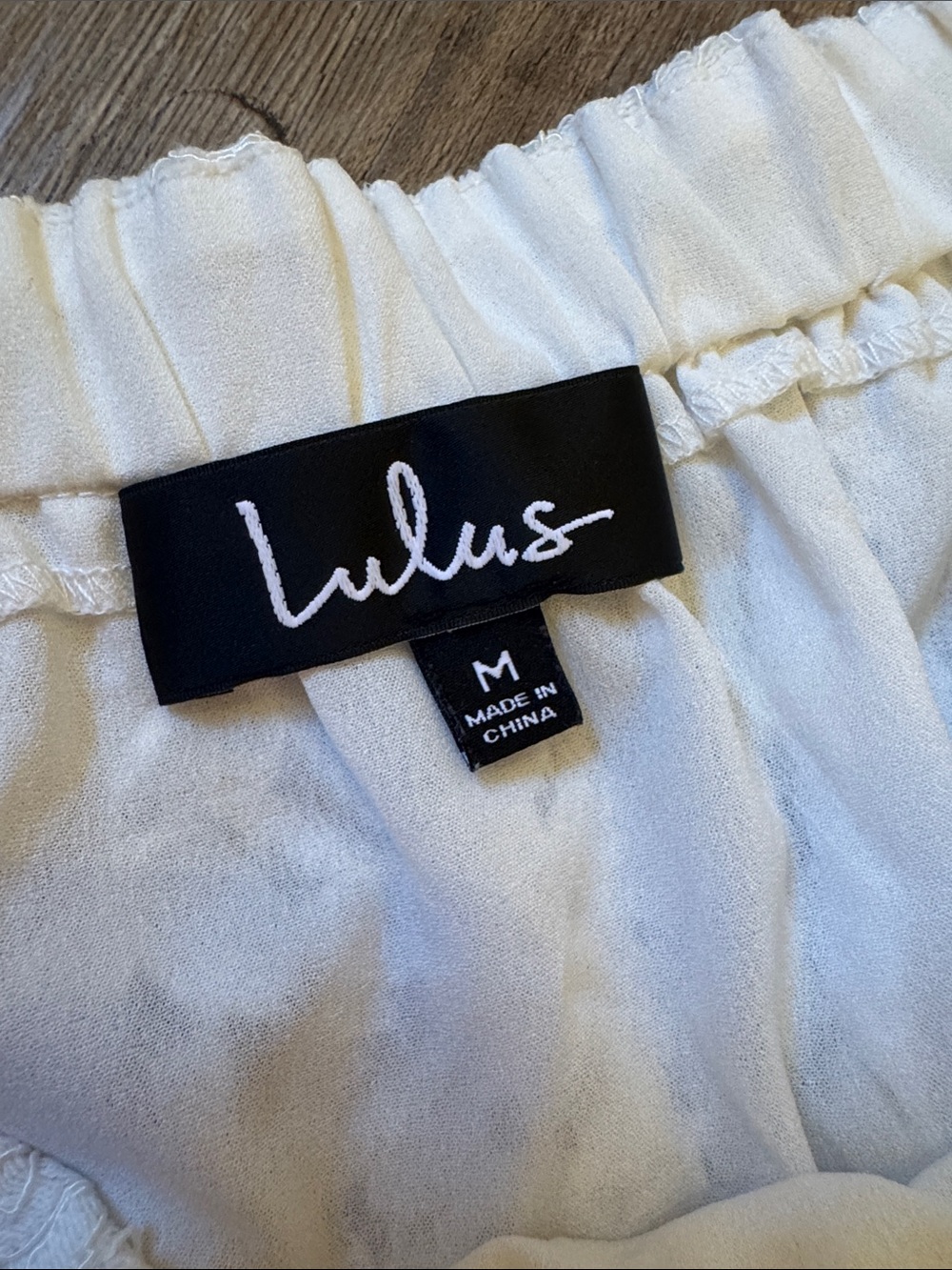 Lulu's Cream Off-Shoulder Lace Mini Dress - Picture 2 of 3